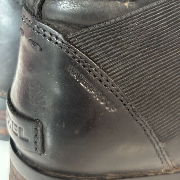 Sorel Women Emelie Lug Sole Chelsea Booties Boots Chunky Dark Brown Size 8 - Picture 7 of 9